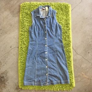 90’s vintage old navy denim mini collar dress